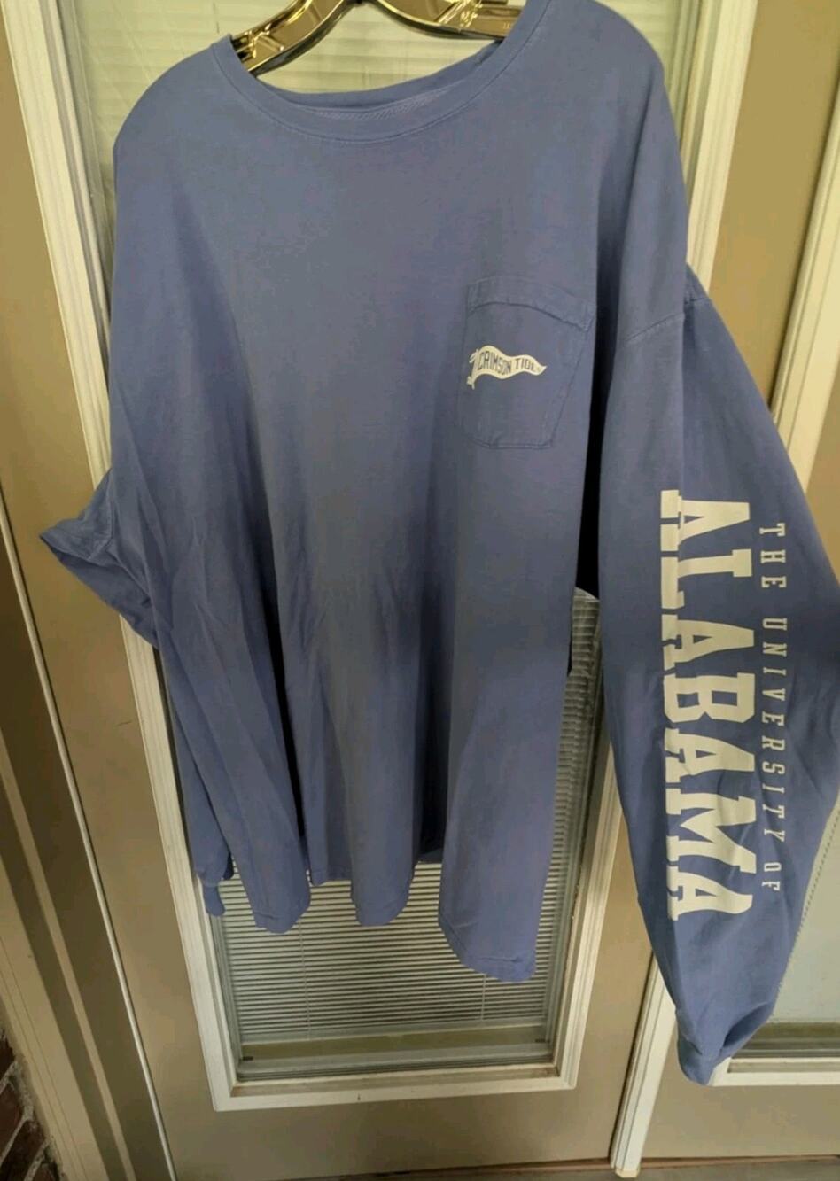 Comfort Wash NCAA Alabama Crimson Tide Blue Longsleeve T Shirt Size 3XL